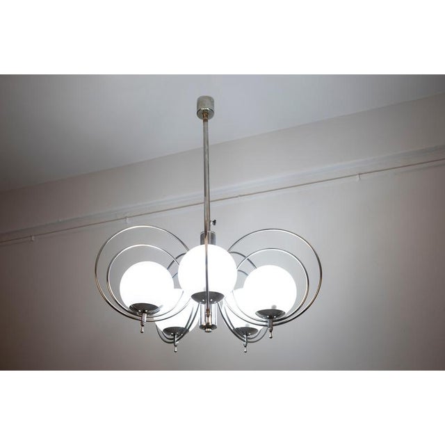 Italian Chrome and Murano Glass Sphere Chandeliers, 1970, Set of 2 For Sale - Image 9 of 15