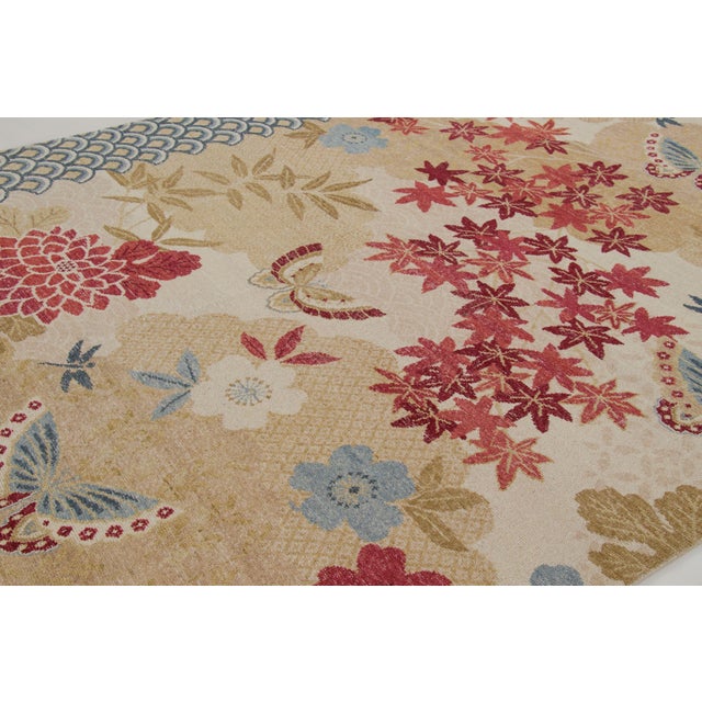 Hand-knotted in wool, this 9x12 contemporary rug joins Rug & Kilim’s Modern collection. It captures Japanese maple leaves,...