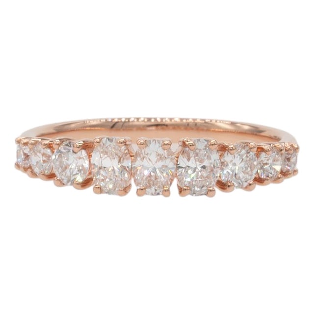 Classic Grace Lab Diamond Band Ring in Solid 14k Rose Gold For Sale