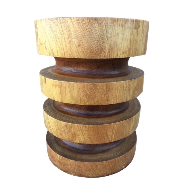 Asian Modern Style Natural Wood Ring Stool/End Table ...