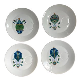 1960s Collection of Four (4) George Briard Hot Air Balloon 9 3/8” Plates For Sale