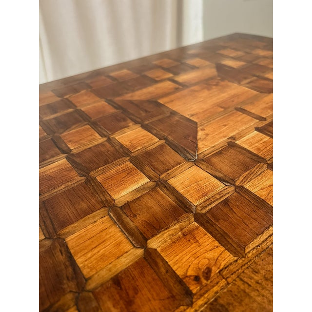 European Walnut Parquet Occasional Table, Circa 1920–1940 For Sale - Image 10 of 11
