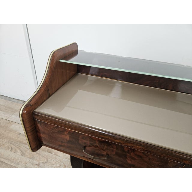 1950s Entrance Dressing Table in Briar Root with Glass Tops, 1950 For Sale - Image 5 of 18