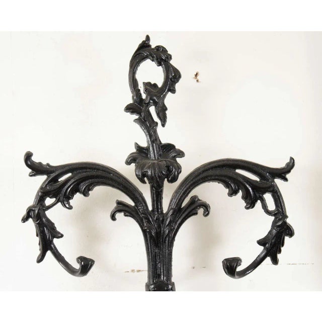 19th Century Black Painted Cast Iron Hall Tree For Sale - Image 4 of 9