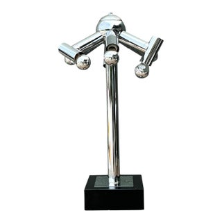 Vintage Modernist Chrome Table Lamp After Robert Sonneman For Sale