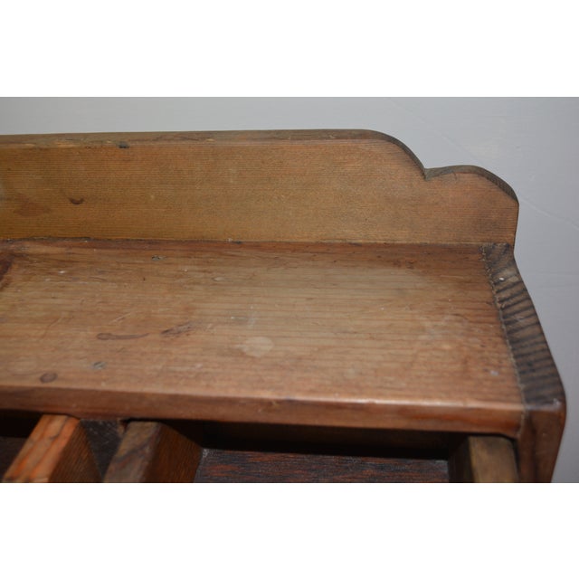 1970s VTG 1921 Furniture CoHandmade Wood Wall Cabinet W/Shelf 6 SML Drawers/2 Cupboards For Sale - Image 5 of 11