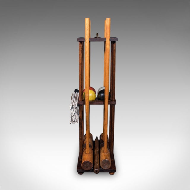 Antique Vicarage Croquet Set, English, Country Garden Games Stand, Edwardian For Sale - Image 4 of 12