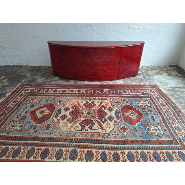 Italian Convex Sideboard in Lacquered Goatskin by Aldo Tura For Sale - Image 4 of 14