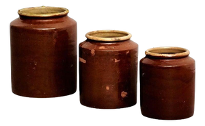 Rustic Ceramic Vases, 1940s, Set of 3