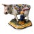 Antique Dutch Faience Delft Porcelain Figural Cow & Milkmaid Statue For Sale