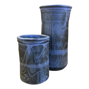Late 20th Century Studio Ceramic Pottery Vessels by Lark Palermo - a Pair
