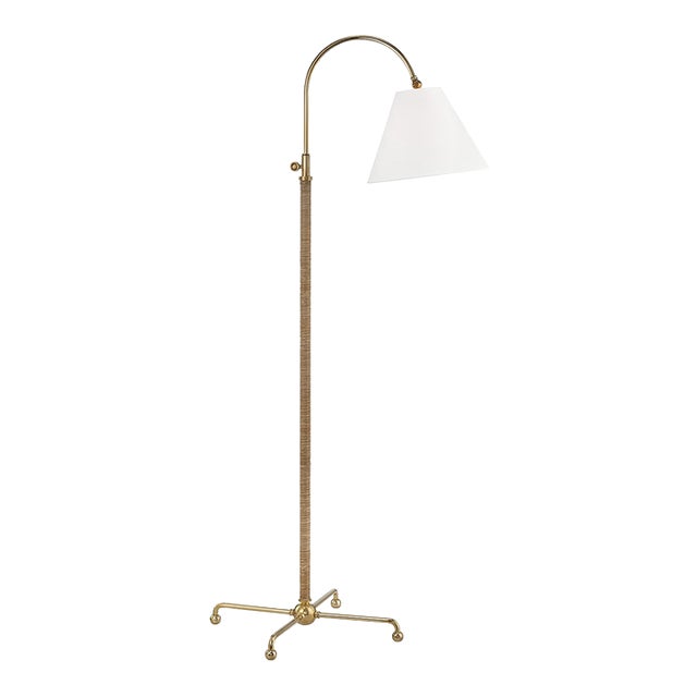 Hudson Valley Lighting Mark D. Sikes Curves No.1 1-Light Table Lamp with Rattan Accent For Sale