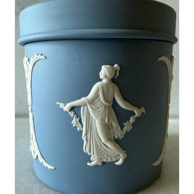 Vintage Wedgwood Jasperware Vanity Jar With Lid For Sale - Image 9 of 12