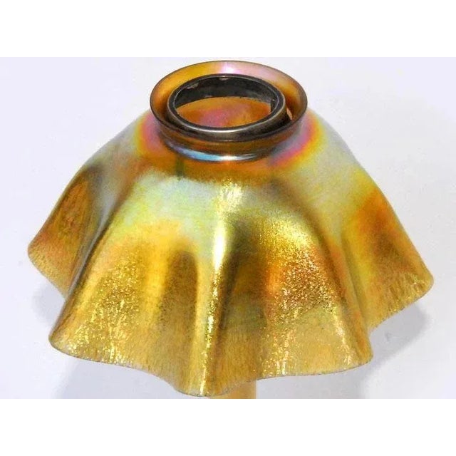 1910s 1915 Louis Comfort Tiffany Art Glass Candlestick Lamps - a Pair For Sale - Image 5 of 8