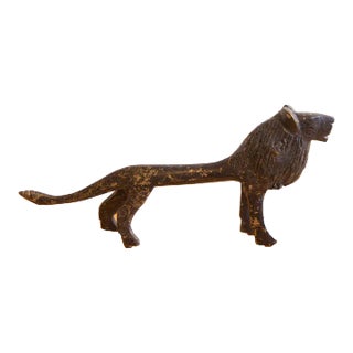 Vintage African Lion With Dark Patina For Sale