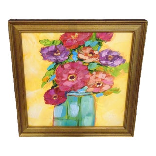 Original Oil Painting "Summer Arrives" by Dimitri Vyazmin 9.5"Wx9.5"H Framed For Sale