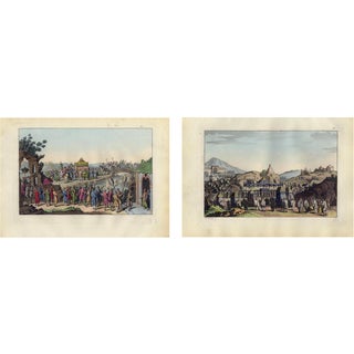 Ferrario, Chinese Ceremonial Processions, Hand-Colored Engravings, 1815, Set of 2 For Sale