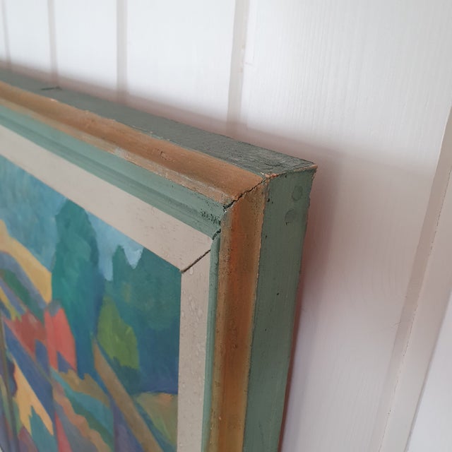 1947 Mid-Century Swedish Modernist Oil Painting by Waldemar Berg For Sale - Image 6 of 18