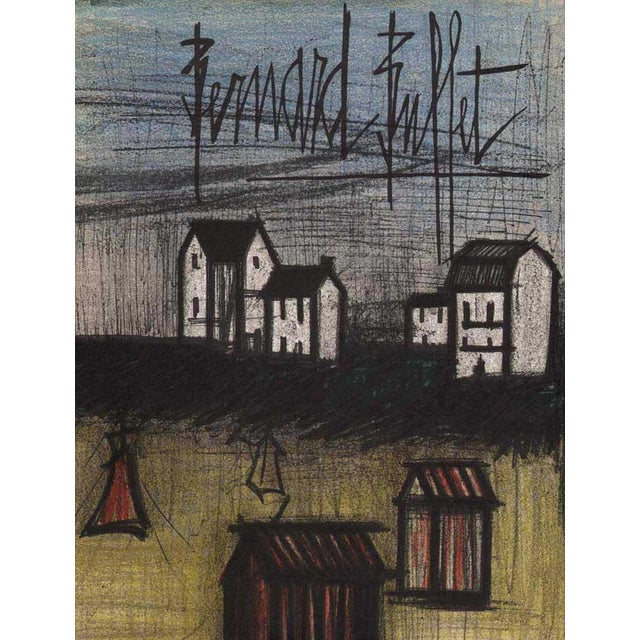 Abstract Bernard Buffet Landscape Original Lithograph 1967 For Sale - Image 3 of 3