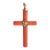 Late 19th Century Victorian Coral Cross Pendant With 18k Gold Mounts and Seed Pearl For Sale