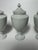 Mid 20th Century Neoclassical Small White Porcelain Lidded Urns, Set of 3 For Sale - Image 5 of 12