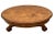 Traditional Antique Oval Coffee Table, Tiger Oak, Drawer, Shelf, Petite Size, Empire Style For Sale - Image 3 of 11