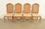A gorgeous set of four French Provincial Louis XV style dining chairs By Thomasville USA, Circa 1960s Sculpted walnut...