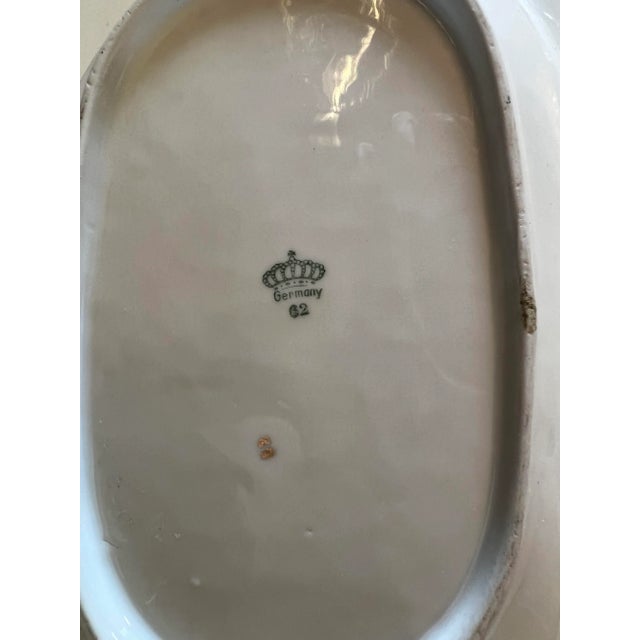 Ceramic 1960s Vintage Oval White & Gold Bowl For Sale - Image 7 of 8