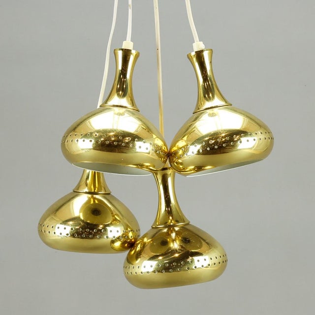 Vintage Perforated Brass Pendant by Hans-Agne Jakobsson for Markaryd, 1960 For Sale - Image 12 of 12