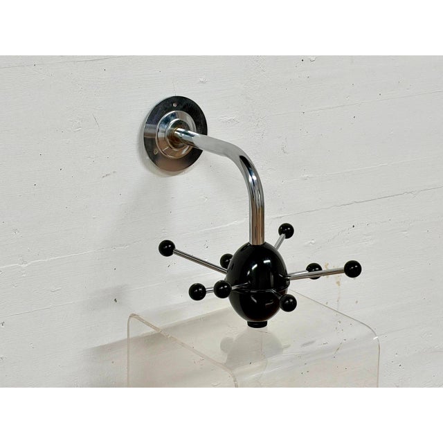 Ikea Vintage Space Age Sputnik Saturn Wall-Mounted Coat Rack in Black and Chrome from IKEA, 1990s For Sale - Image 4 of 15