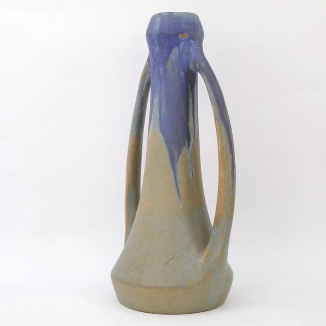 Early 20th Century Antique French Art Nouveau Drip Glaze Stoneware Vase by Gilbert Méténier, 1910 For Sale - Image 5 of 12