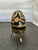 Vintage Black Gold Orange Cloisonné Brass Enamel Floral Egg Trinket Box 6 In For Sale - Image 4 of 11