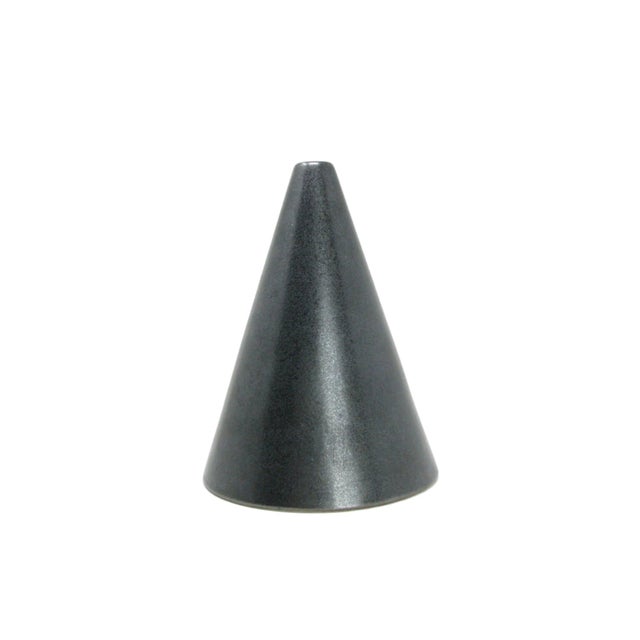 Mikasa Vintage Victor Carranza for Mikasa Metallic Gunmetal Gray Cone Vase For Sale - Image 4 of 11