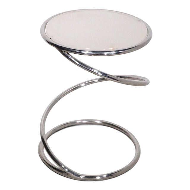 1970's Chrome Coil Table Att. To Rosen for Pace 1970's For Sale