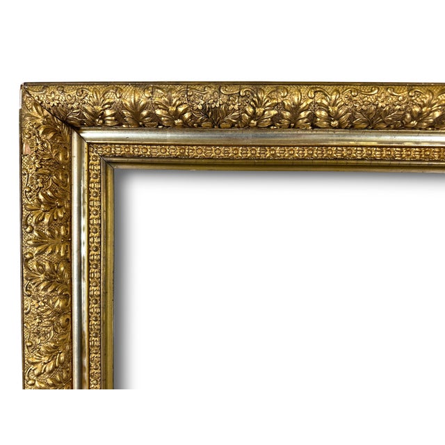 Antique Wood and Gesso Giltwood Picture Frame For Sale - Image 4 of 9