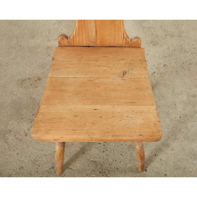 Tan Set of Four 19th Century Primitive Swedish Folk Art Pine Chairs For Sale - Image 8 of 12