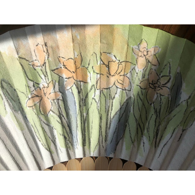 This fan is a very rare piece of art from South Korea. It is hand painted and calligraphed (of an original poem) by the...