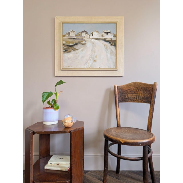Mid-Century Modern 1964 Mid-Century Modern 'Beyond the White Road' Swedish Abstract Landscape Oil Painting, Framed For Sale - Image 3 of 11
