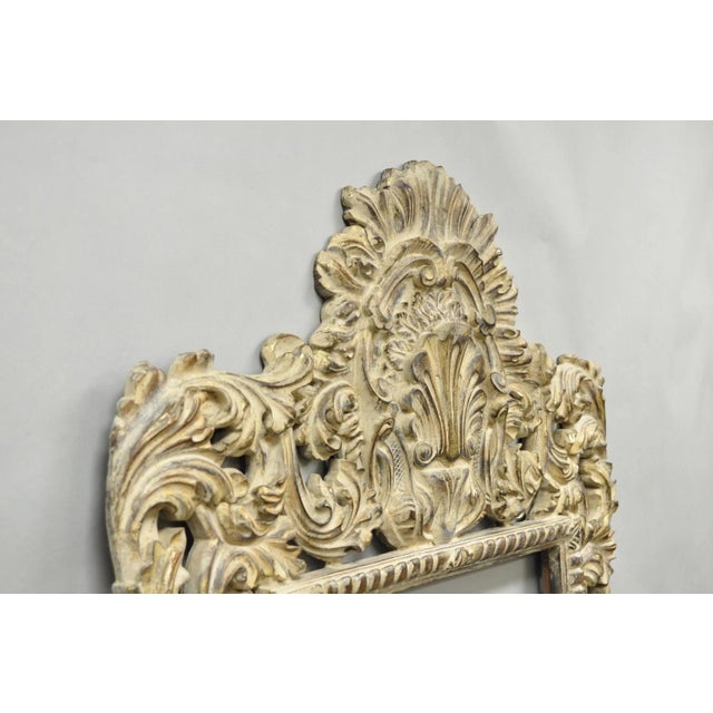 Large 78" Italian Baroque Rococo White Distress Painted Mirror Art Picture Frame For Sale - Image 11 of 17