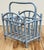 Vintage Periwinkle Blue Rattan Magazine Rack For Sale In Kansas City - Image 6 of 12