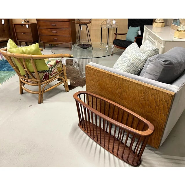 Arthur Umanoff Giant Mid-Century Modern Arthur Umanoff Spindle Walnut Magazine Rack For Sale - Image 4 of 9