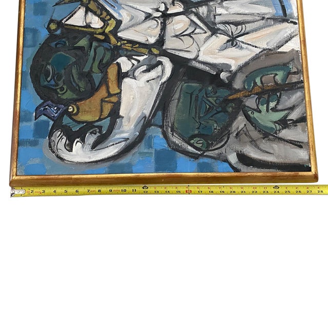 Abstract Walter Feldman Mid Century Modernist Abstract Painting 1955 For Sale - Image 3 of 5