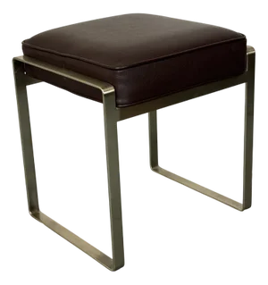 Italian Modern Steel and Brown Leather Stool by Antonio Citterio for Flexform