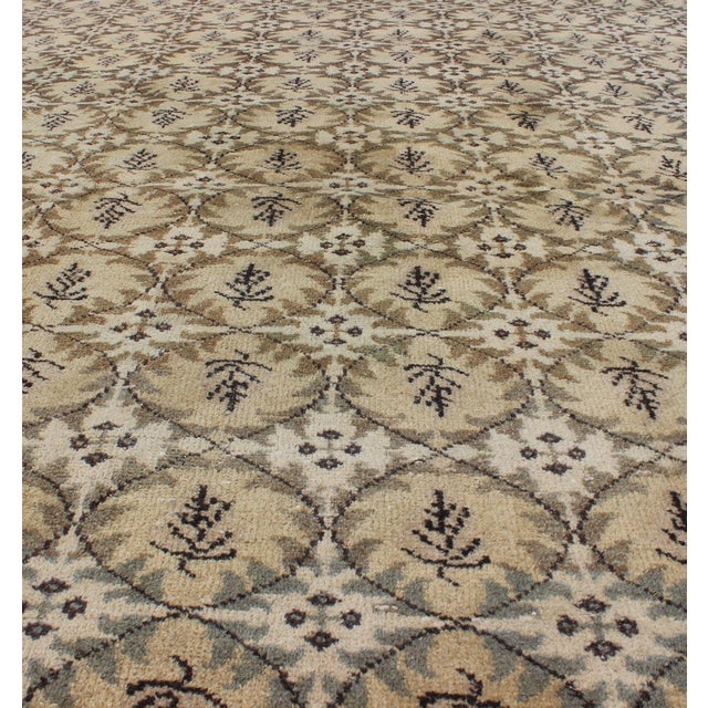 Vintage Art Deco Rug in Beige, Soft Yellow, Brown, and Soft Gray Tones For Sale In Atlanta - Image 6 of 11