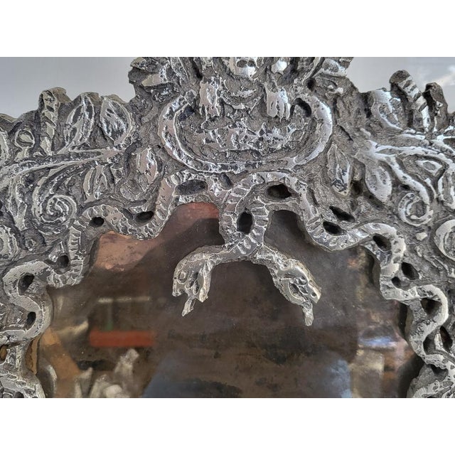 Vintage Mirror withAcrylic Glass Frame and Base, 1970s For Sale - Image 4 of 18