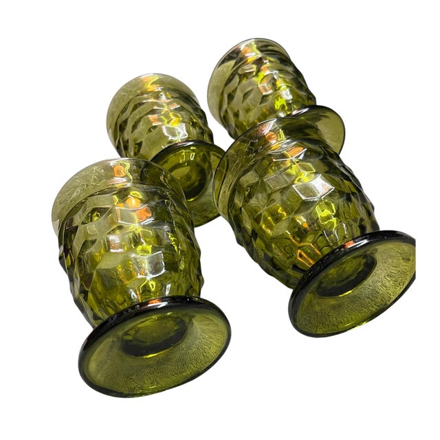 Mid 20th Century Mid 20th Century Indiana Whitehall Colony Alvacado Green Drinking Glasses- Set of 4 For Sale - Image 5 of 5