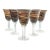 5 Handblown Murano-Style Brown Amber Swirl Water or Wine Goblets For Sale