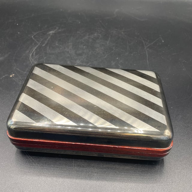 Giulio Benvenuti Vintage Italian Silver Plate Wood Lined Box For Sale - Image 4 of 12