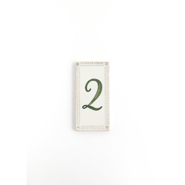 Hand-painted Tile Number, 1 For Sale - Image 4 of 17