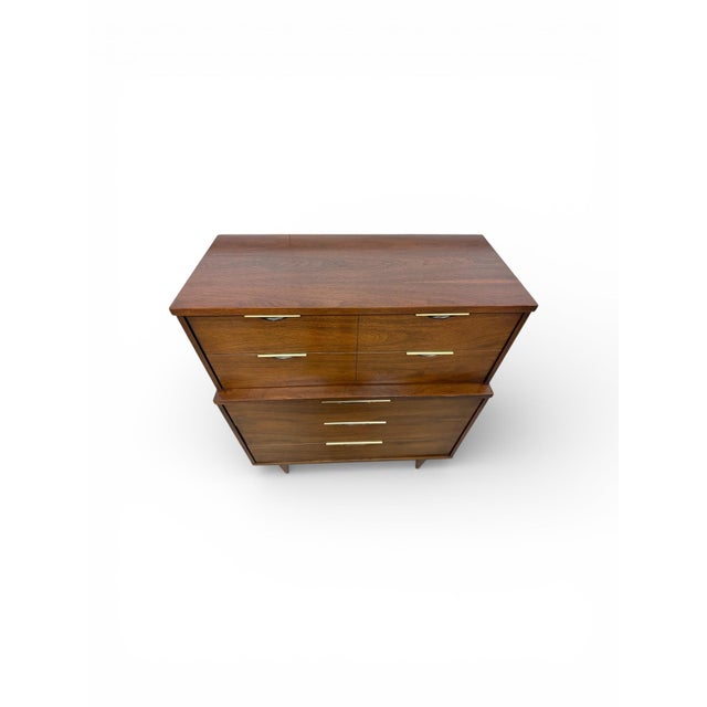 1960s Mid-Century Modern Kent Coffey Tableau Walnut High Chest For Sale - Image 5 of 11